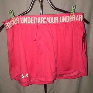 Size small, new + tags, pink Under Armour shorts